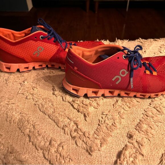 On Running Red and Orange Women's Sneakers - Picture 7 of 8